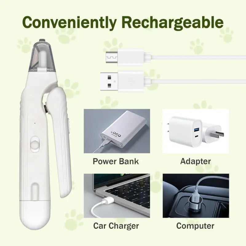 SafeTrim 2-in-1 Pet Nail Clippers with LED Light