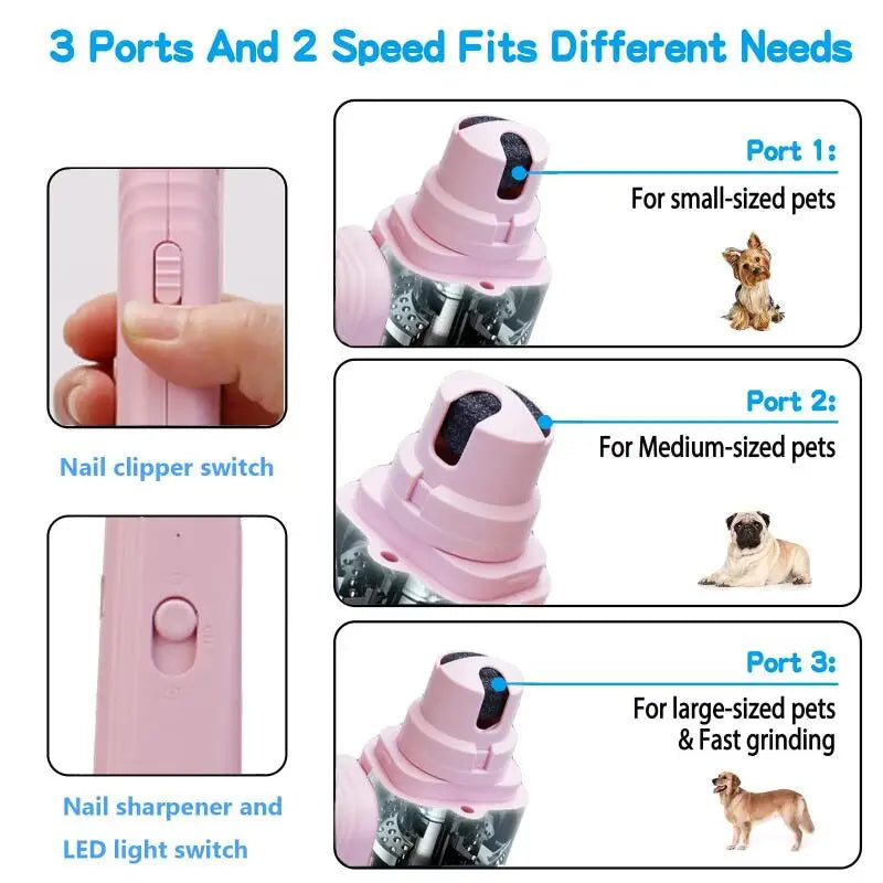 SafeTrim 2-in-1 Pet Nail Clippers with LED Light