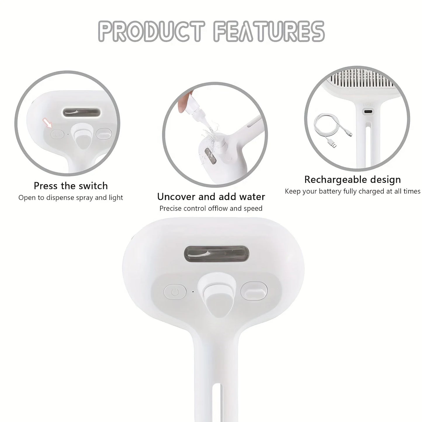 FurEase Rechargeable Pet Grooming Comb