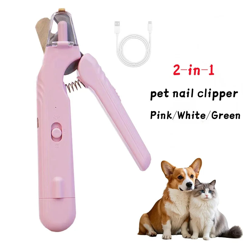 SafeTrim 2-in-1 Pet Nail Clippers with LED Light