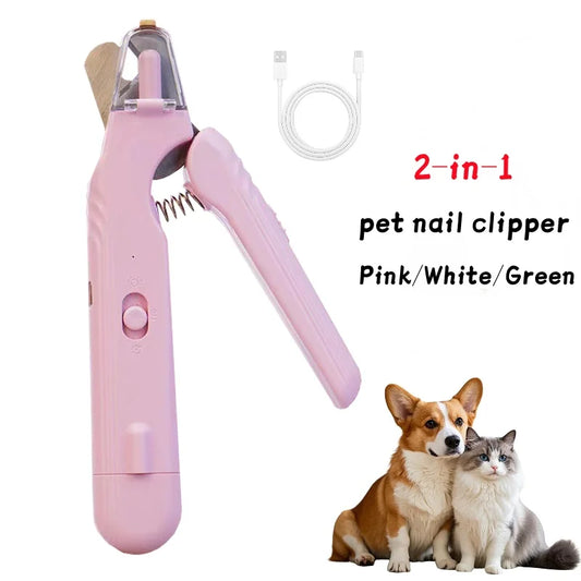 SafeTrim 2-in-1 Pet Nail Clippers with LED Light
